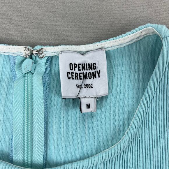 Opening Ceremony Dress Womens Medium Tiffany Blue Apex Babydoll Mini Fit & Flare - Picture 3 of 13